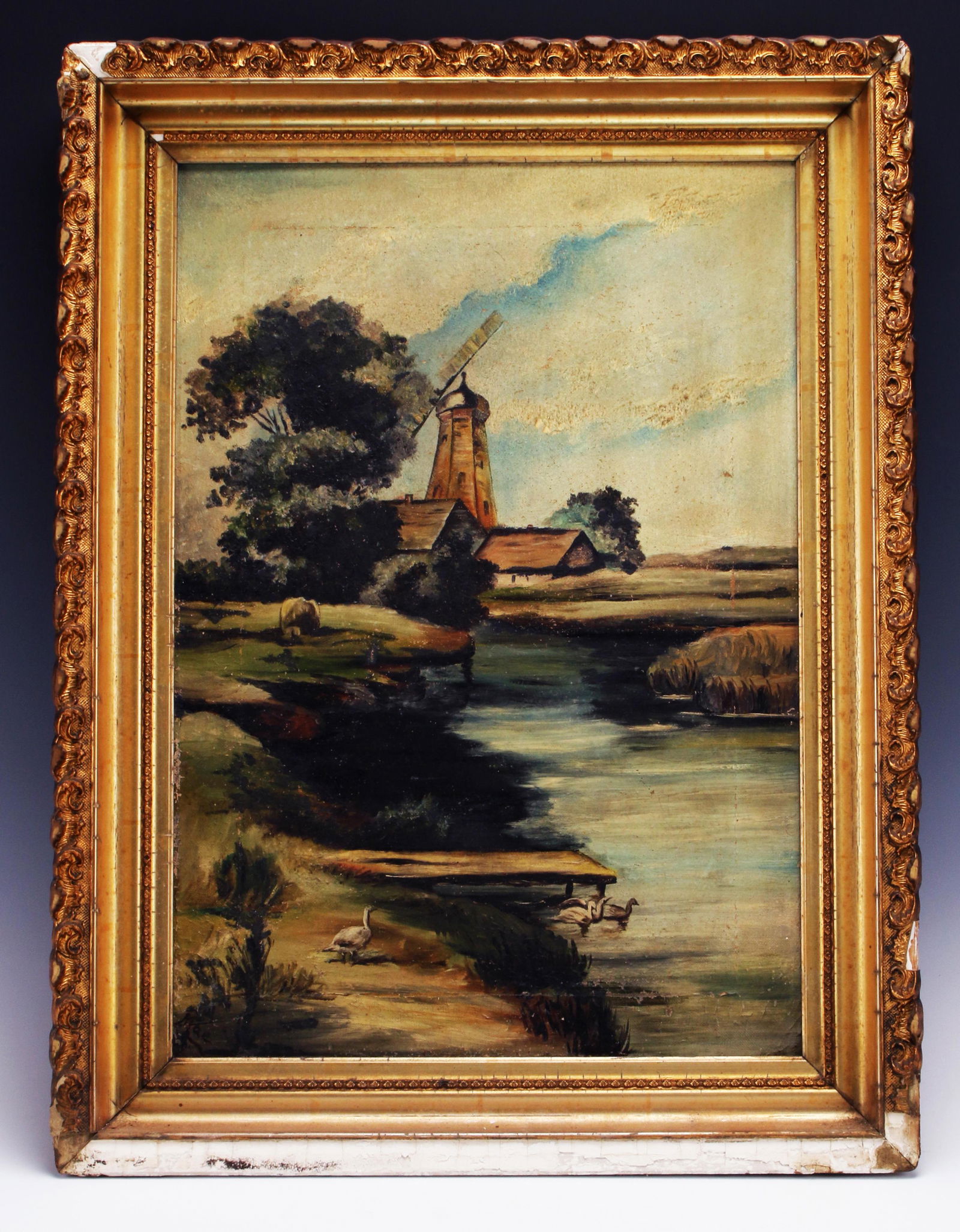WINDMILL PAINTING ORIGINALLY PURCHASED WANAMAKER (1 of 7)