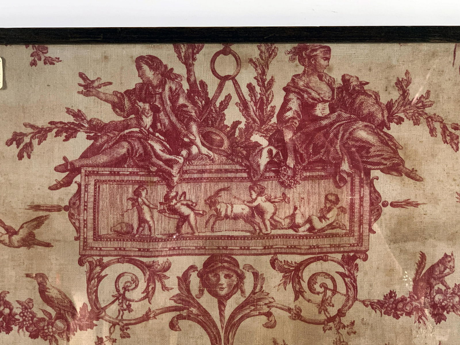 FRAMED EARLY FRENCH TOILE FABRIC (1 of 6)