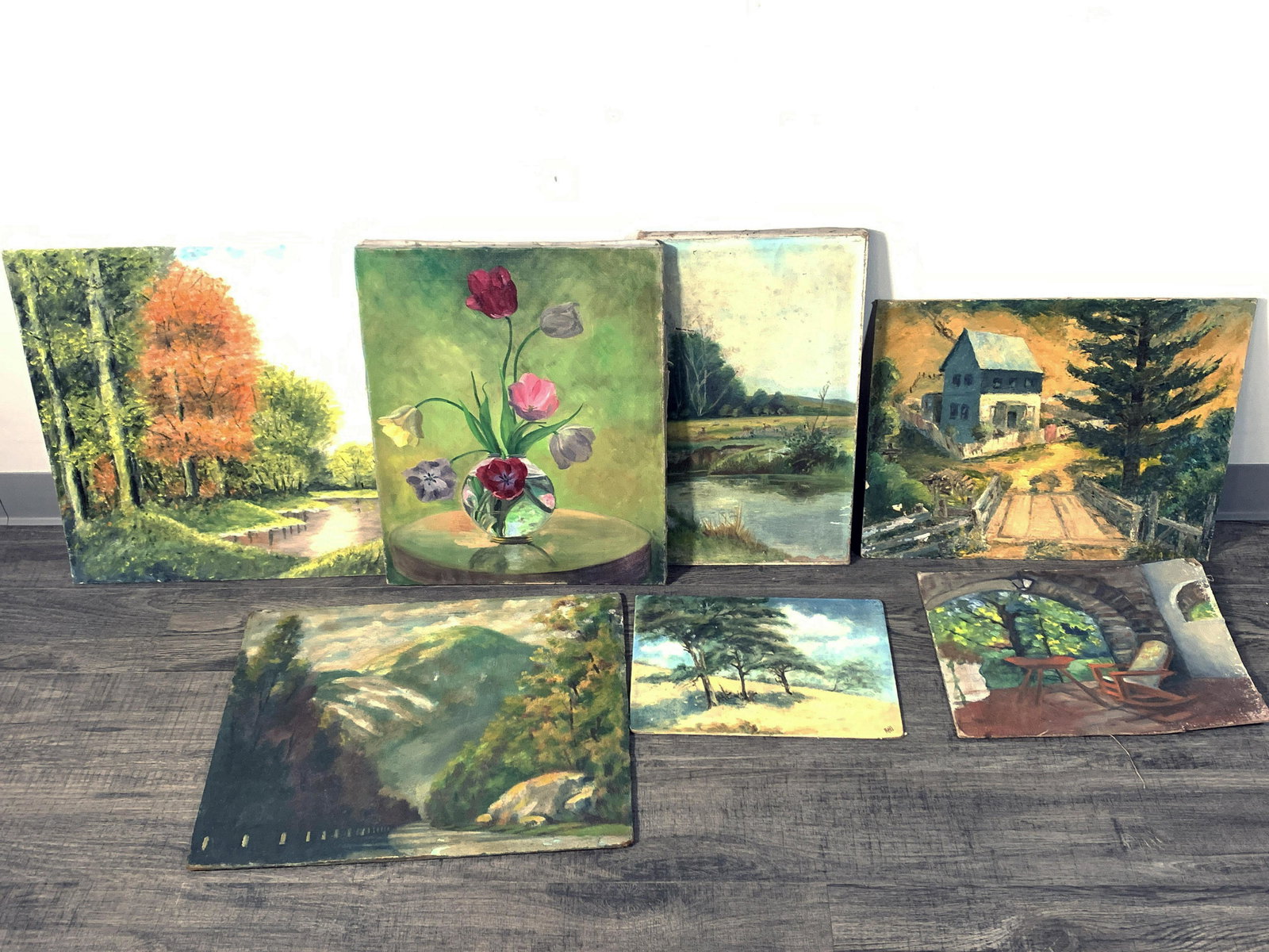 ORIGINAL PAINTINGS ON CANVAS AND BOARD SOME SIGNED: ORIGINAL PAINTINGS ON CANVAS AND BOARD SOME SIGNED