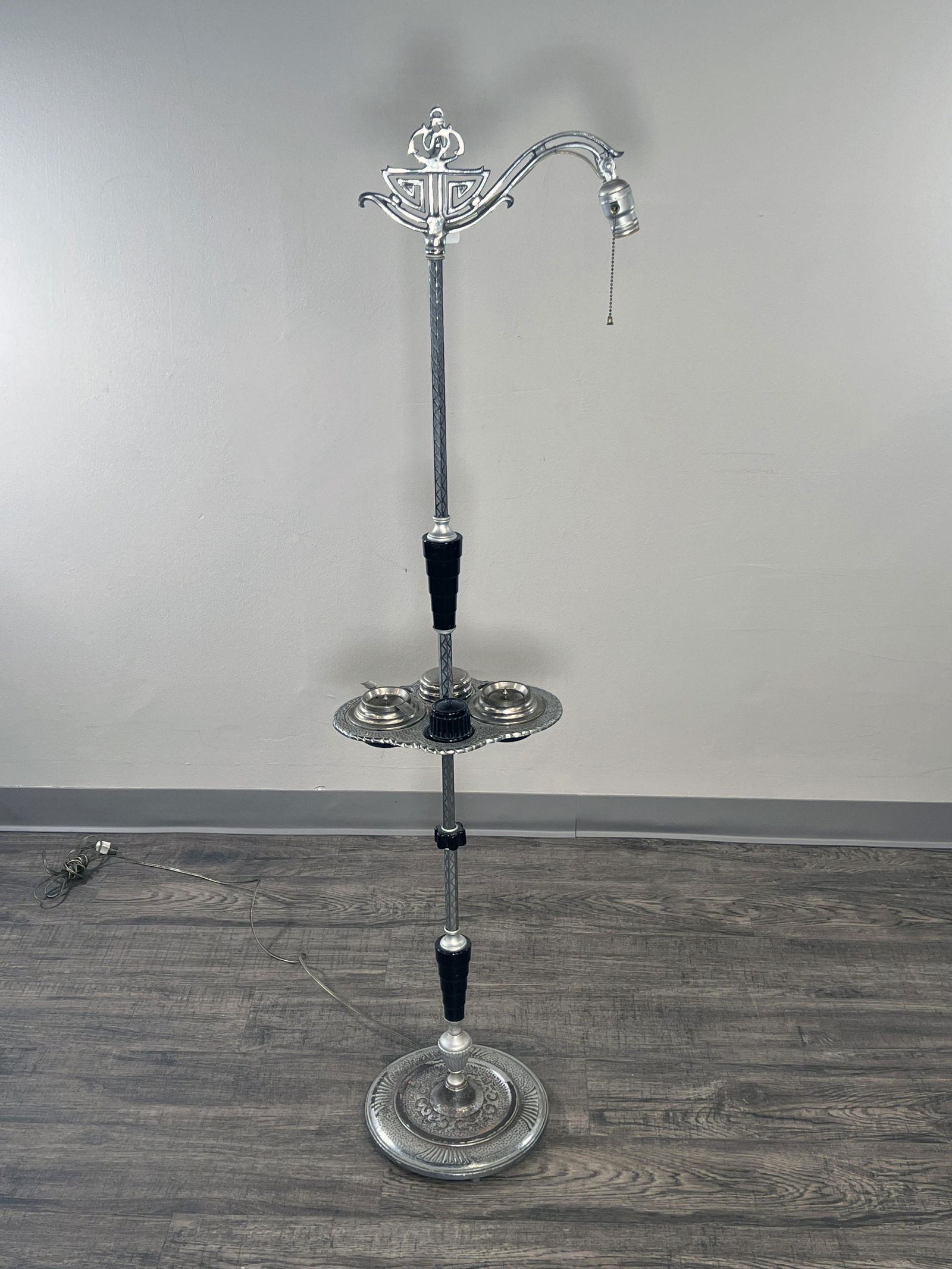 ART DECO FLOOR SMOKING STAND BRIDGE LAMP (1 of 8)