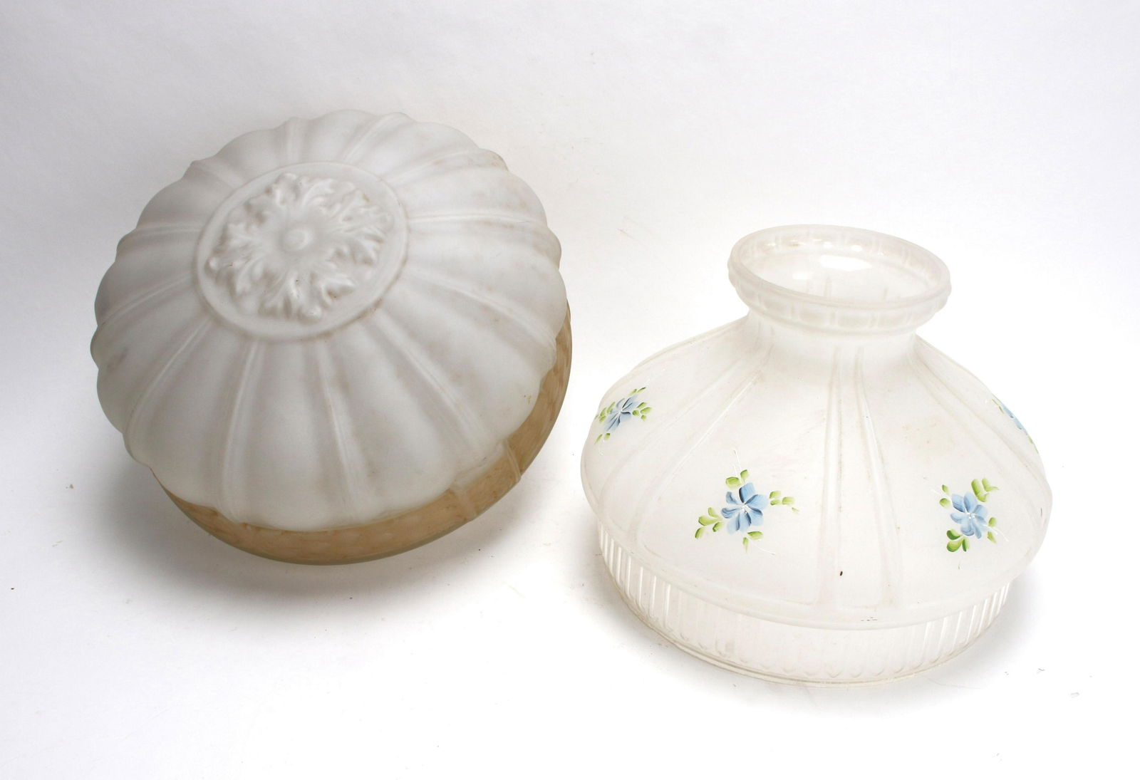 TWO GLASS LIGHT SHADES (1 of 2)