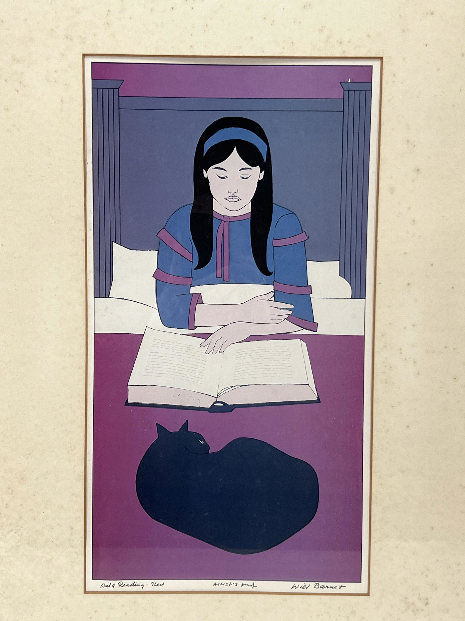WILL BARNET PRINT CHILD READING - RED (1 of 5)