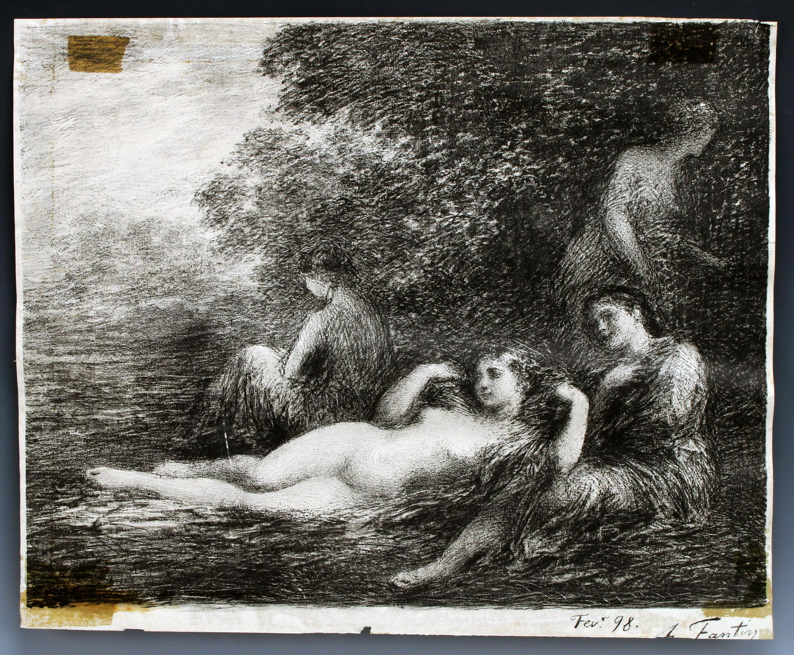 HENRI FANTIN-LATOUR LITHOGRAPH "BAIGNEUSES" OF NUDES (1 of 4)