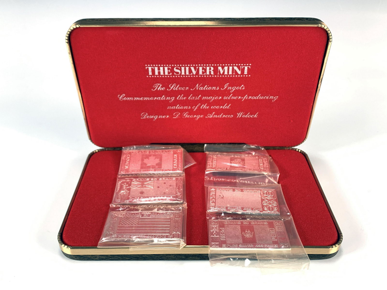 1973 SILVER MINT SET OF SIX 20G SILVER INGOTS (1 of 4)