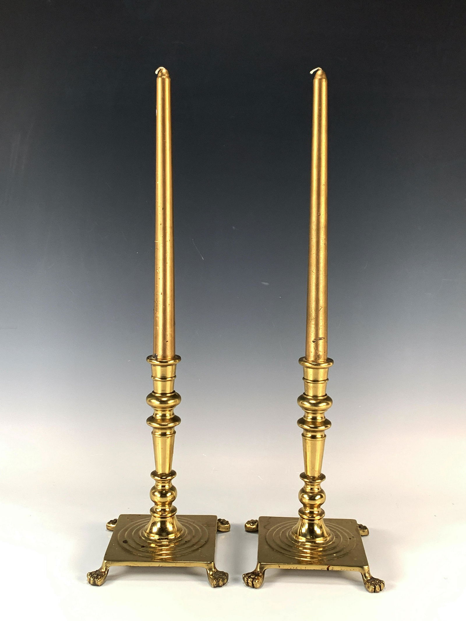 PAIR BRASS CANDLESTICKS (1 of 4)