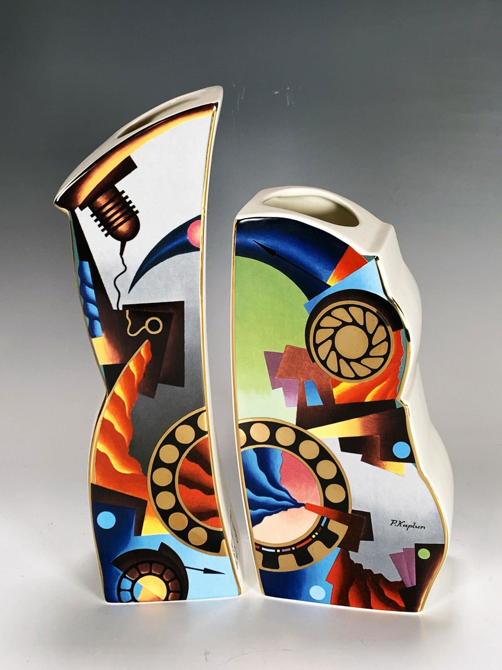 GOEBEL ARTIS ORBIS P. KAPLUN INTERRELATION VASES: GOEBEL ARTIS ORBIS P. KAPLUN INTERRELATION VASES</