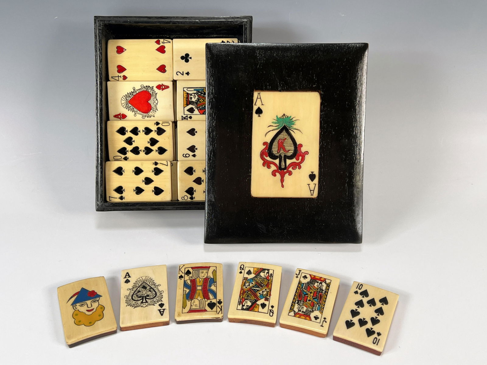 ANTIQUE STYLE WOODEN DECK OF CARDS (1 of 7)