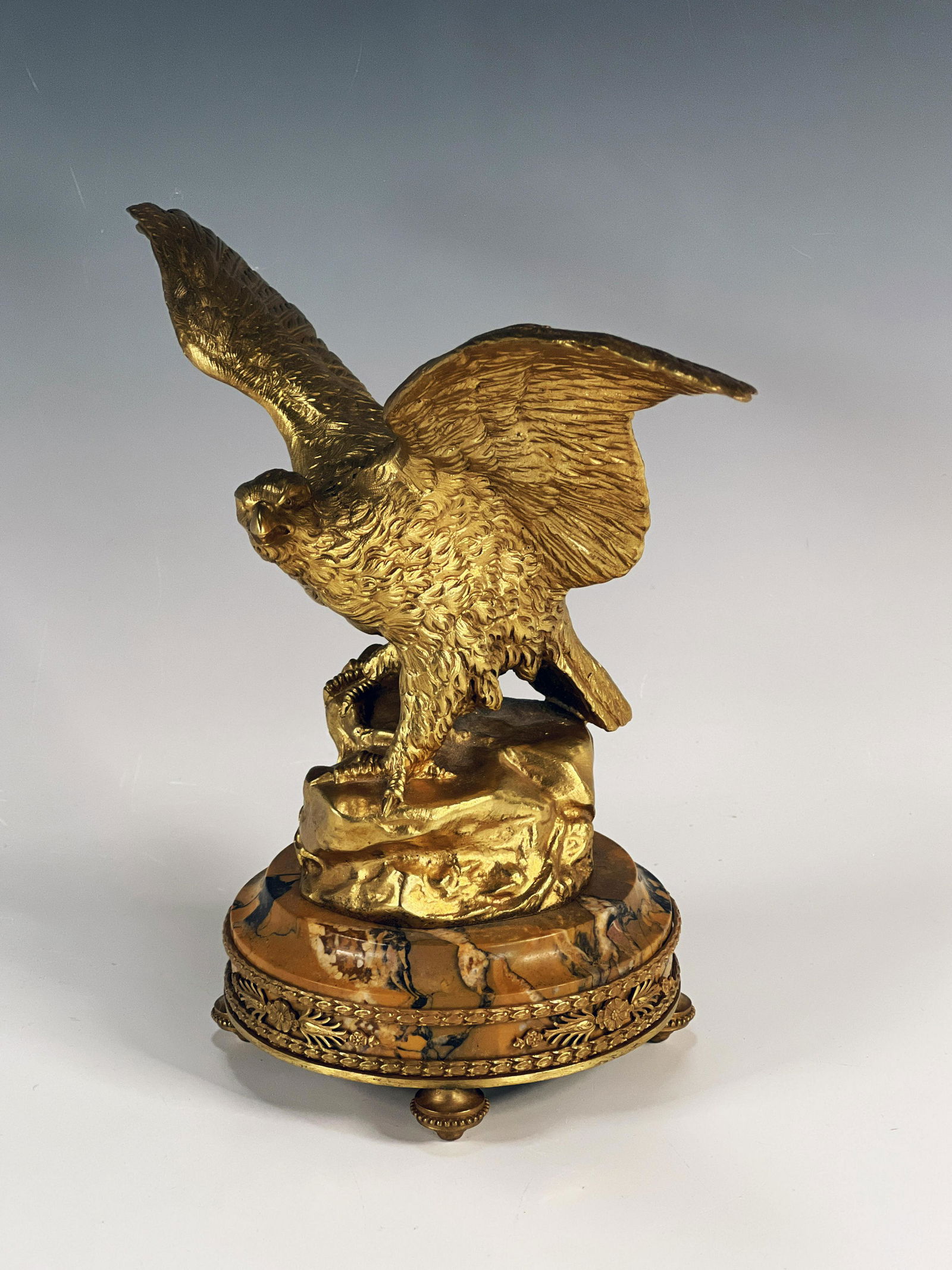 BRASS EAGLE STATUE ON MARBLE BASE (1 of 6)