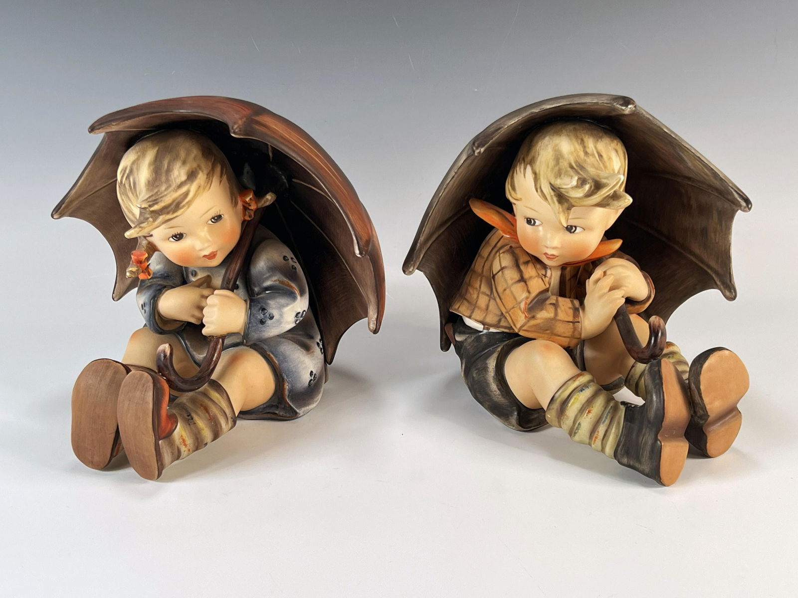 LARGE 8" UMBRELLA BOY AND GIRL GOEBEL HUMMELS (1 of 12)