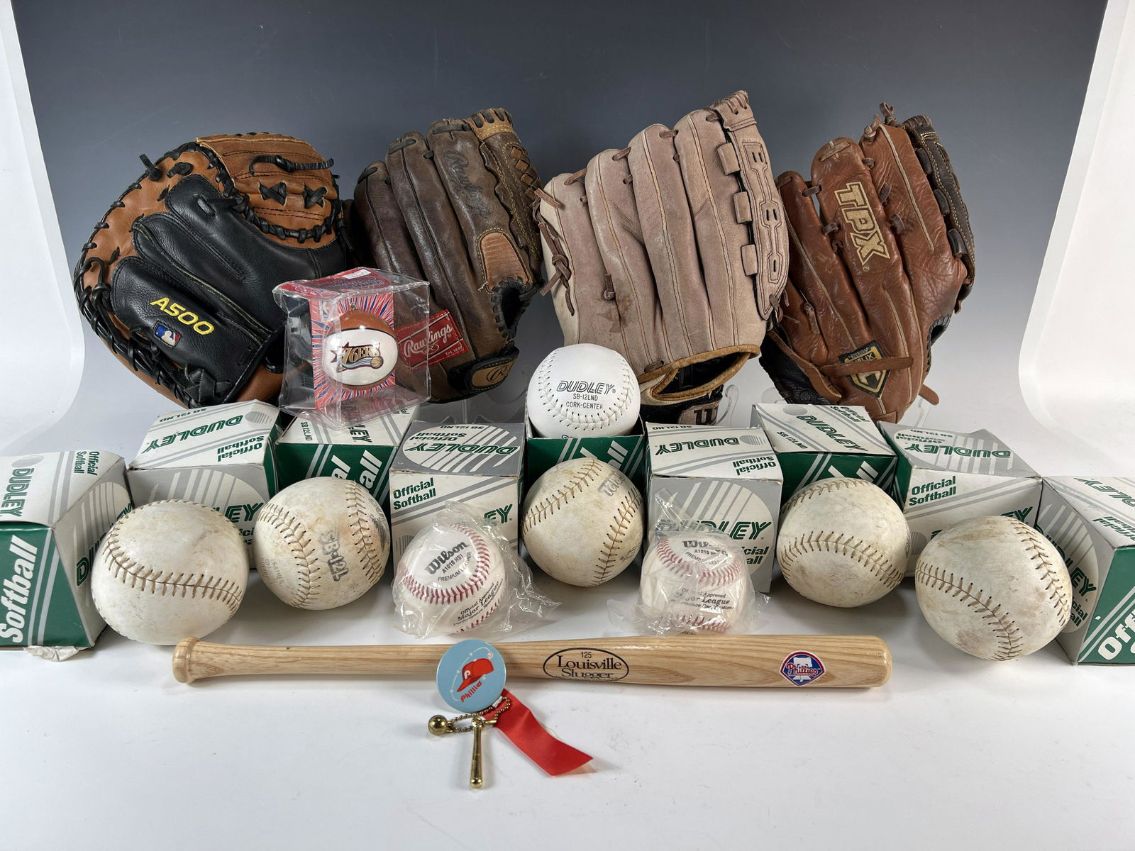 3 BASEBALL GLOVES & SOFTBALLS (1 of 4)