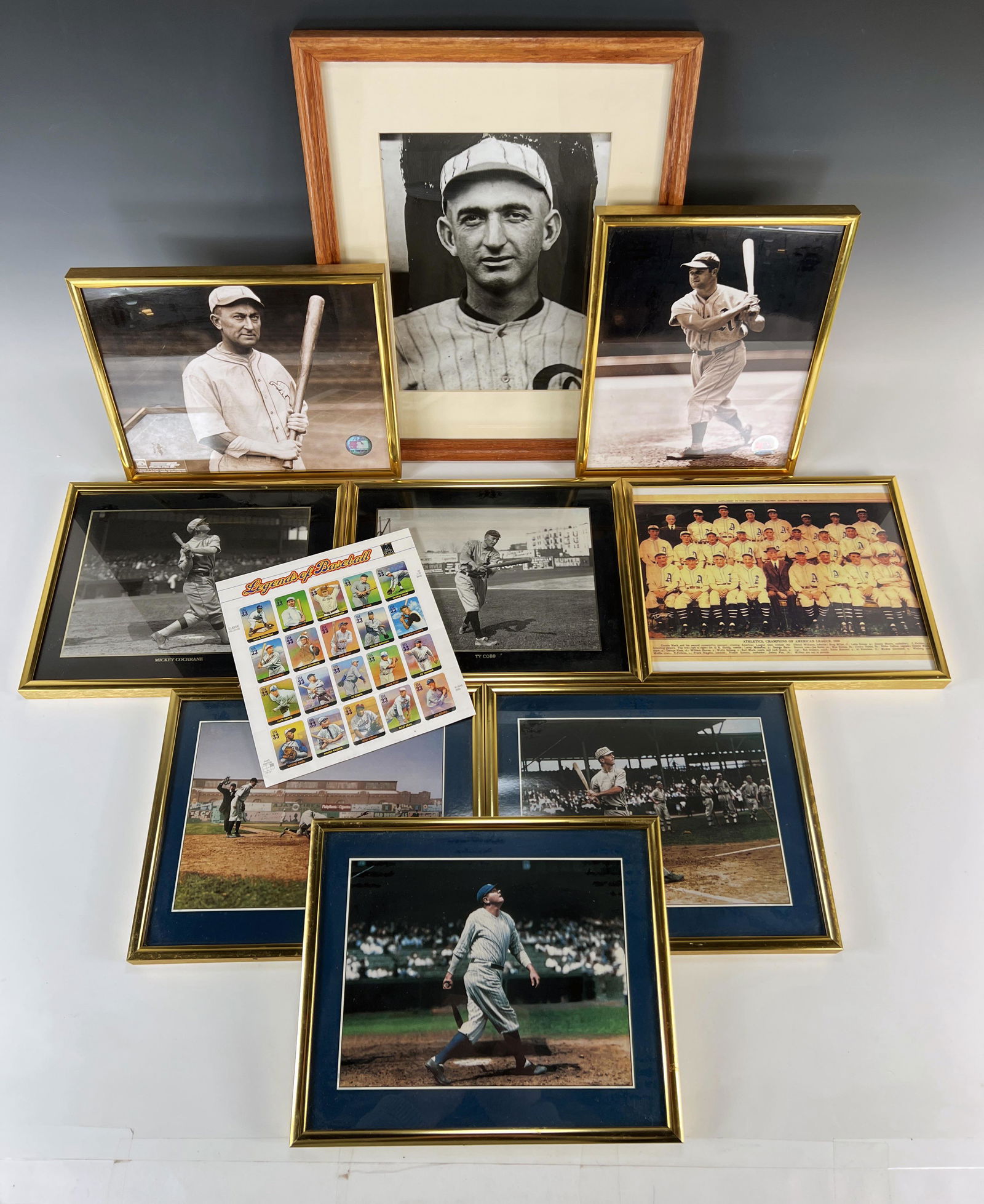COLLECTION OF BASEBALL MEMORABILIA PICTURES STAMPS AND PIN (1 of 7)