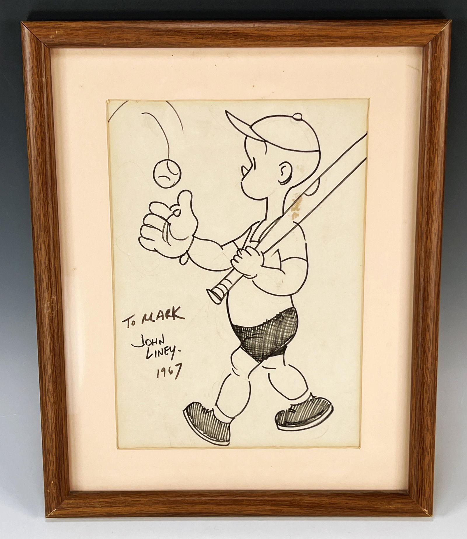 ORIGINAL JOHN LINEY SKETCH OF HENRY BASEBALL (1 of 4)
