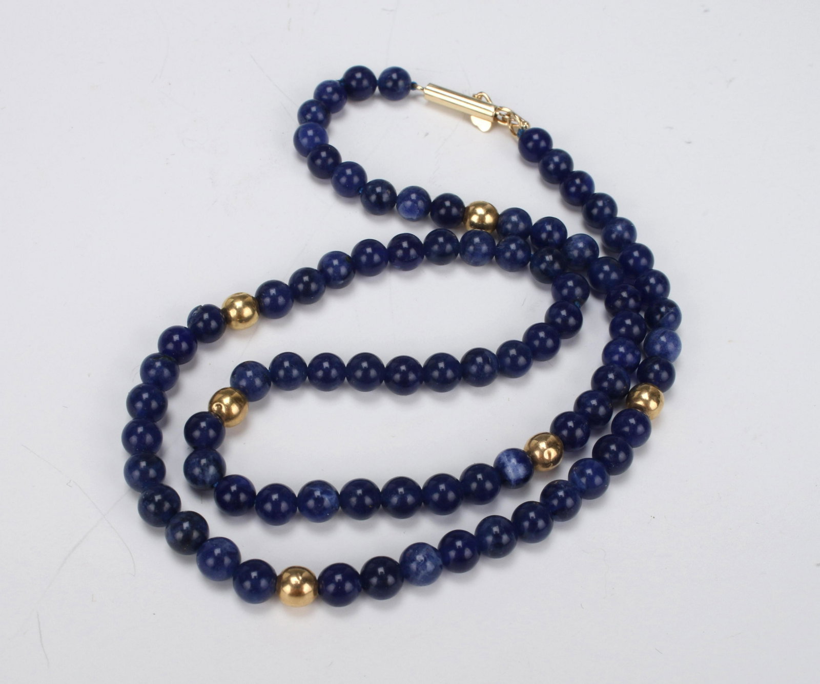 LAPIS & 14K BEAD CHOKER: LAPIS & 14K BEAD CHOKER