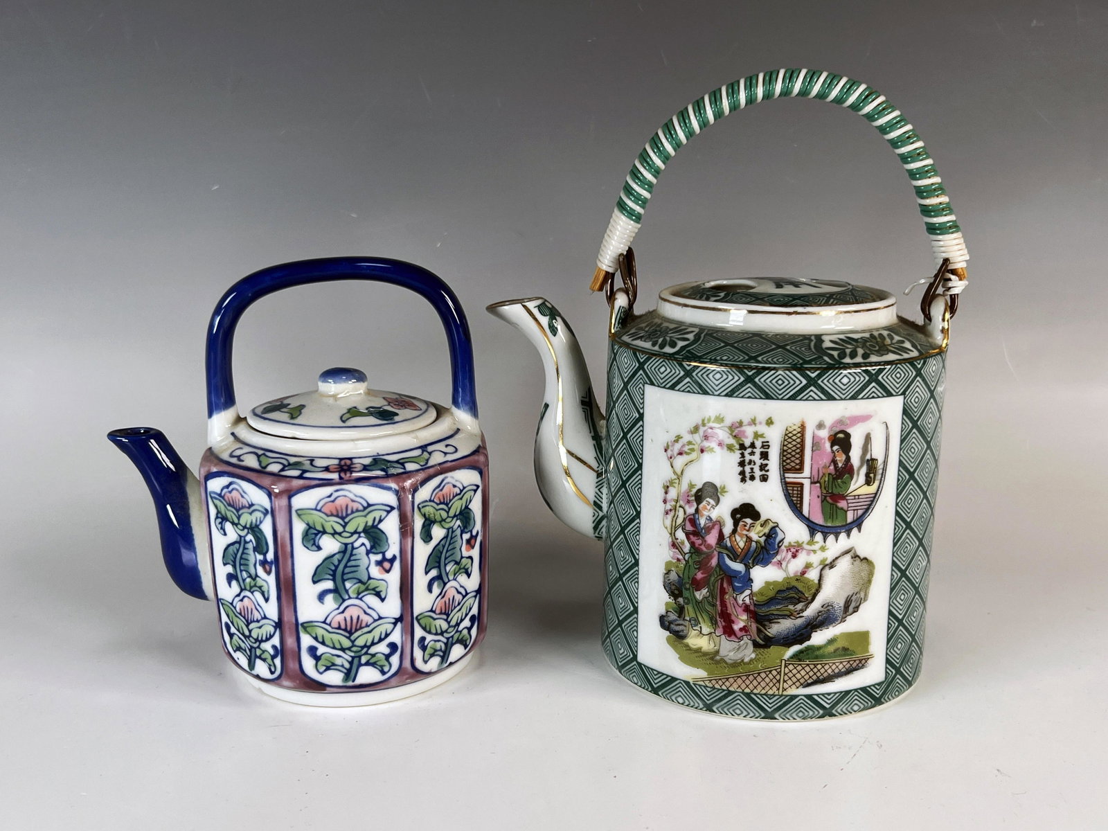 TWO ASIAN STYLE TEA POTS: TWO ASIAN STYLE TEA POTS