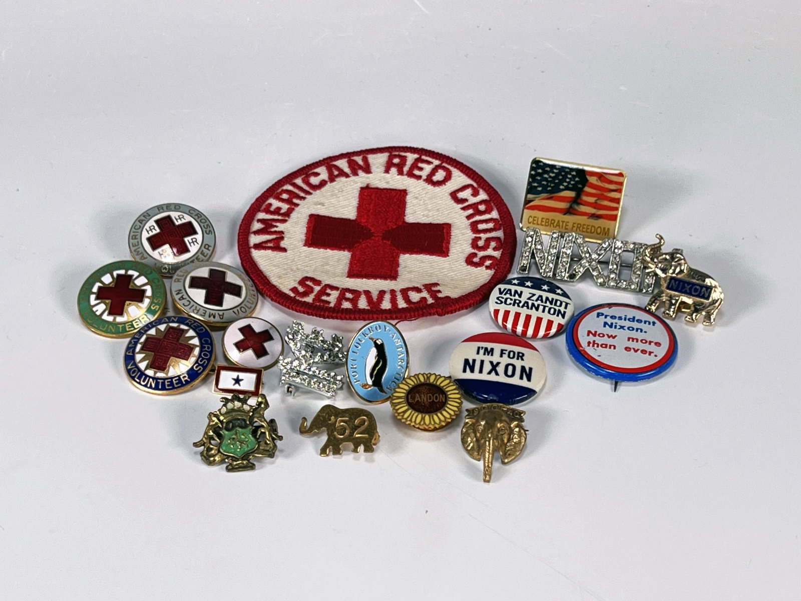 RED CROSS & POLITICAL PINS: RED CROSS & POLITICAL PINS </