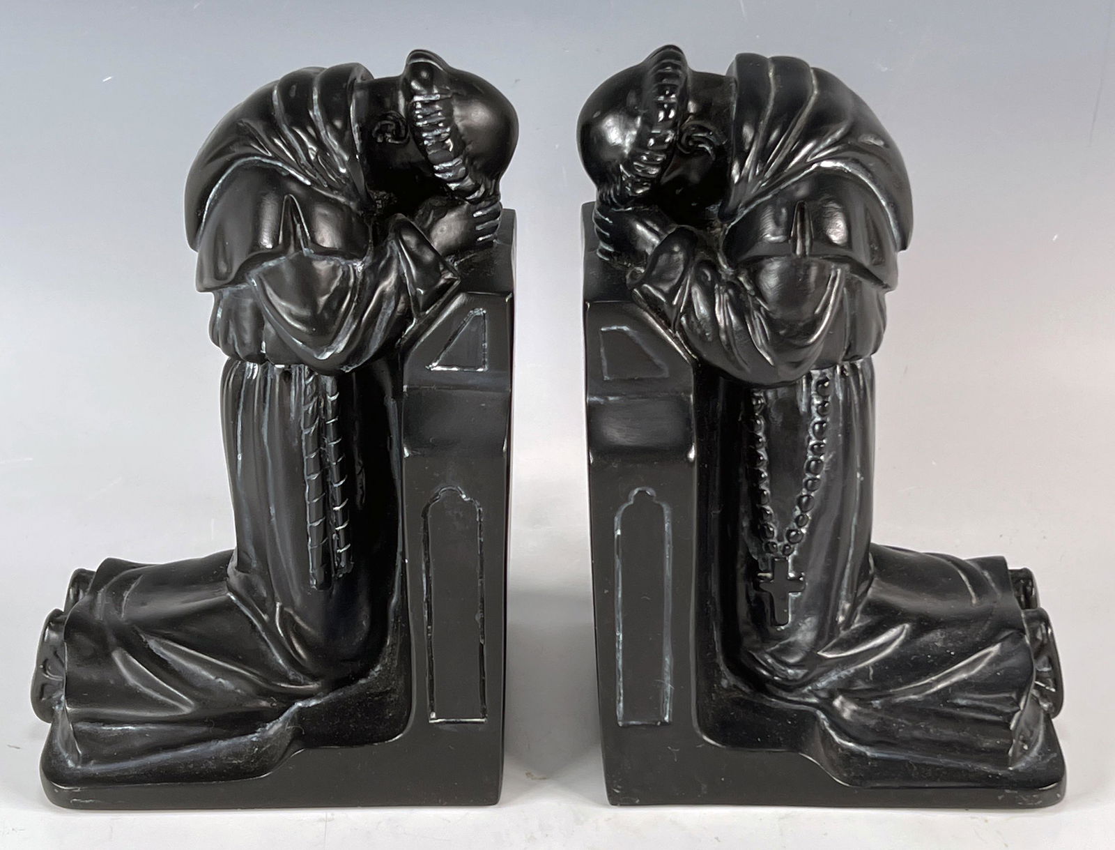 PRAYING MONK BOOKENDS (1 of 2)