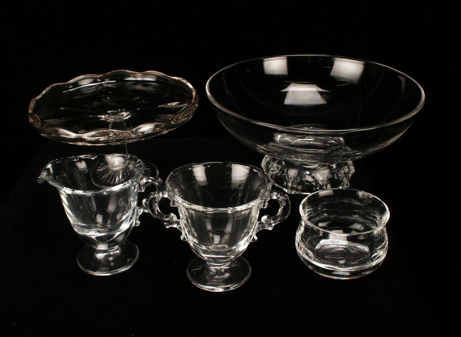 PRESSED GLASS SERVING ITEMS WEDGWOOD CRYSTAL BOWL (1 of 6)