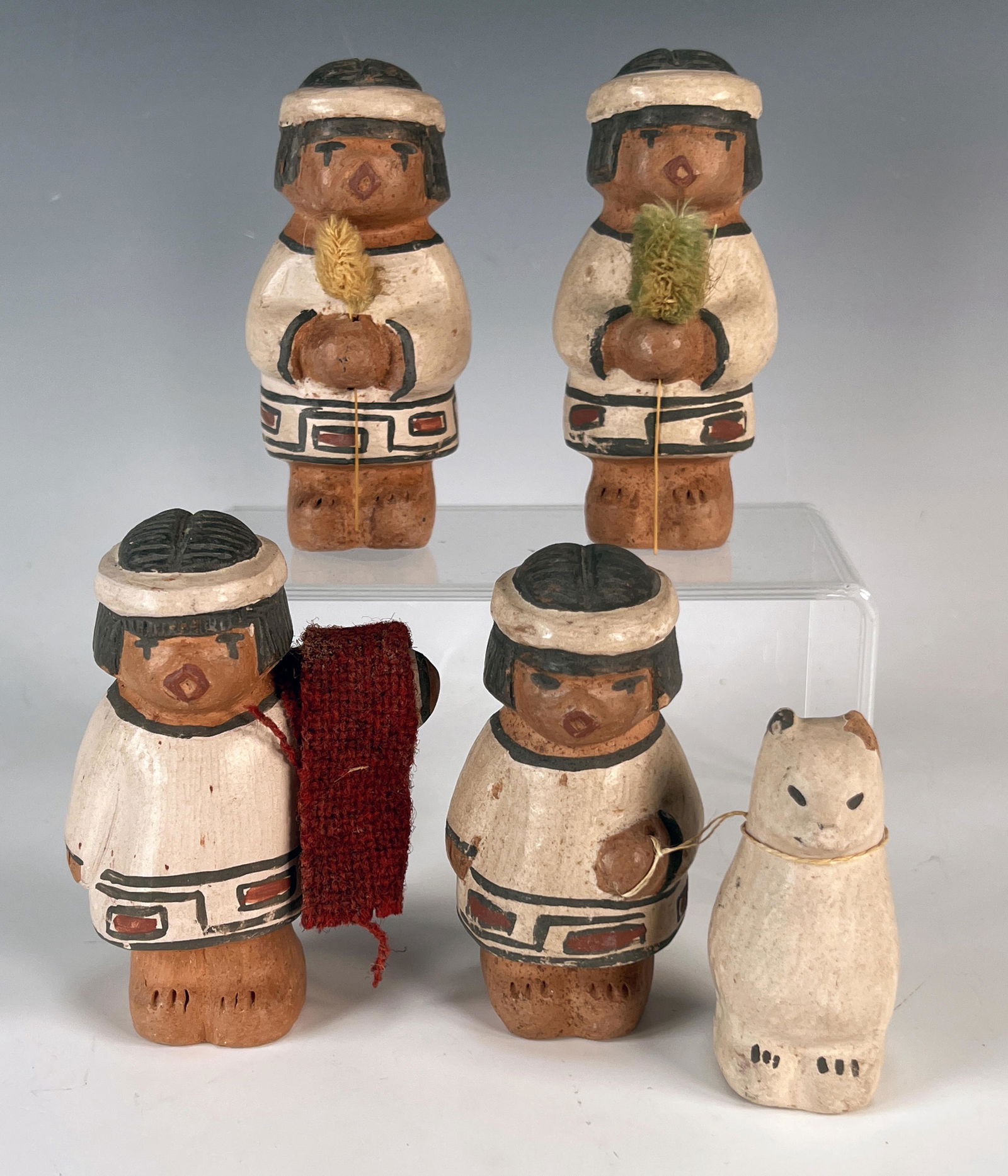 5 HANDMADE CLAY ISLETA PUEBLO STYLE FIGURES (1 of 3)