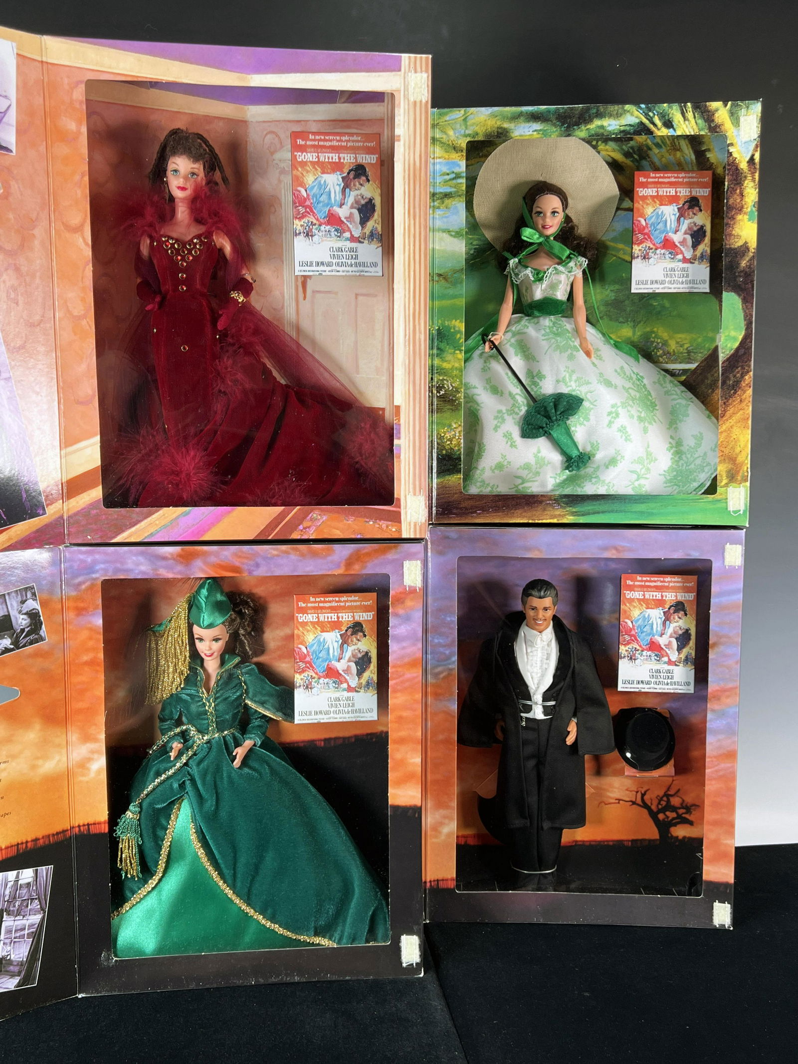 FOUR GONE WITH THE WIND BARBIES IN BOX (1 of 8)