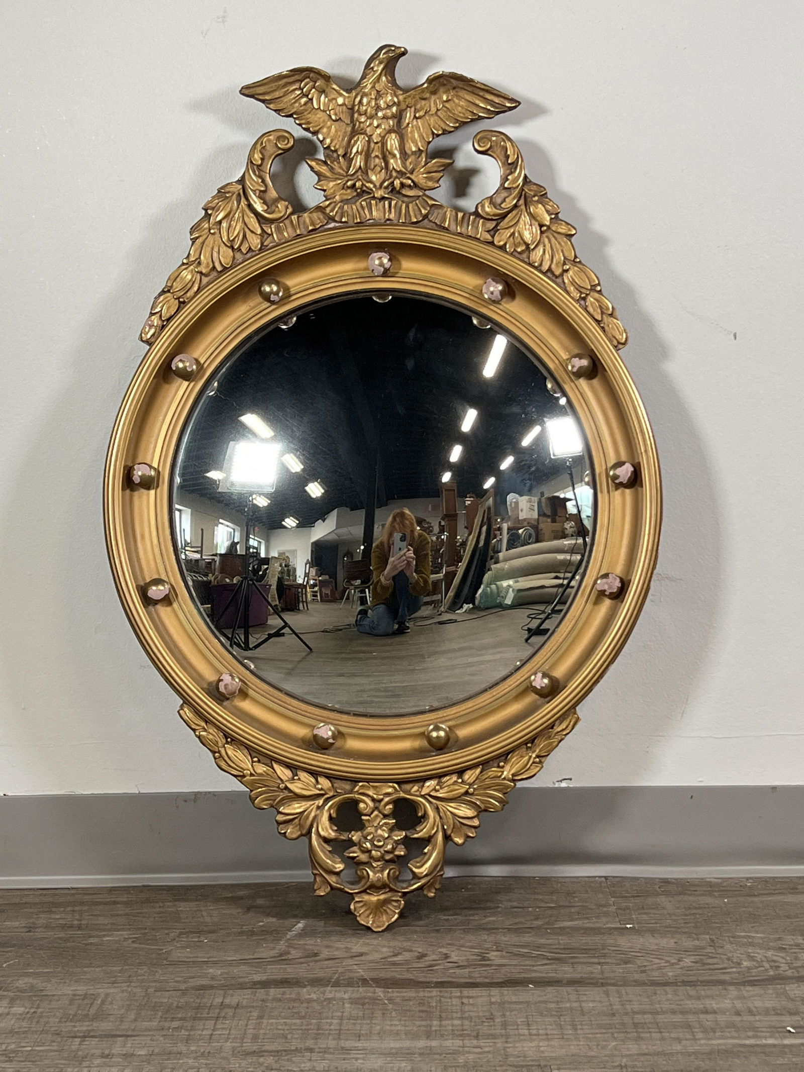 FEDERAL STYLE CONVEX BULLSEYE EAGLE MIRROR (1 of 4)