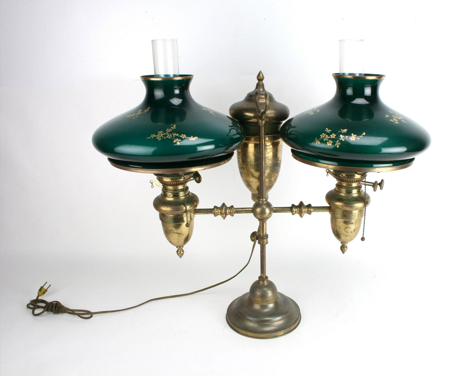 DOUBLE ARM STUDENT ELECTRIFIED OIL LAMP (1 of 7)