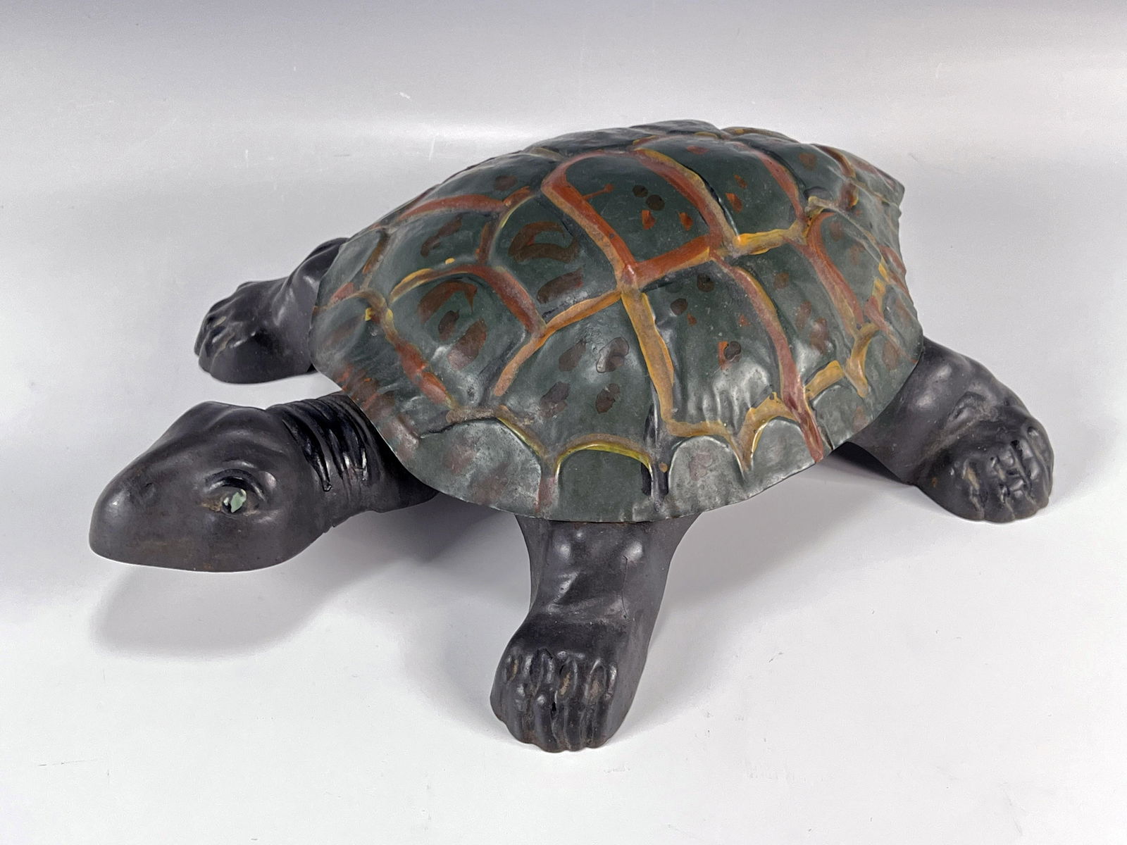 FIGURAL CAST METAL TURTLE SPITTOON (1 of 7)