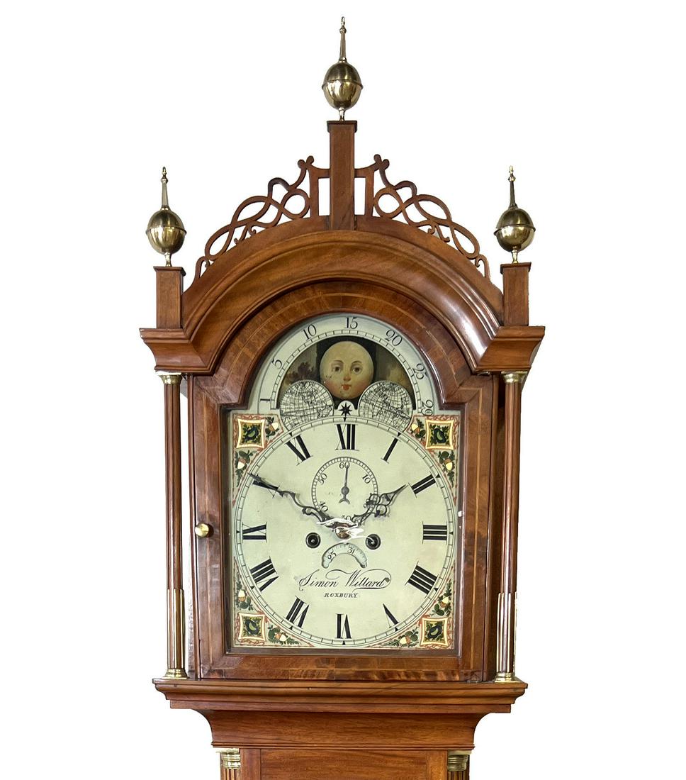 SIMON WILLARD FEDERAL MAHOGANY INLAID TALL CASE CLOCK (1 of 17)