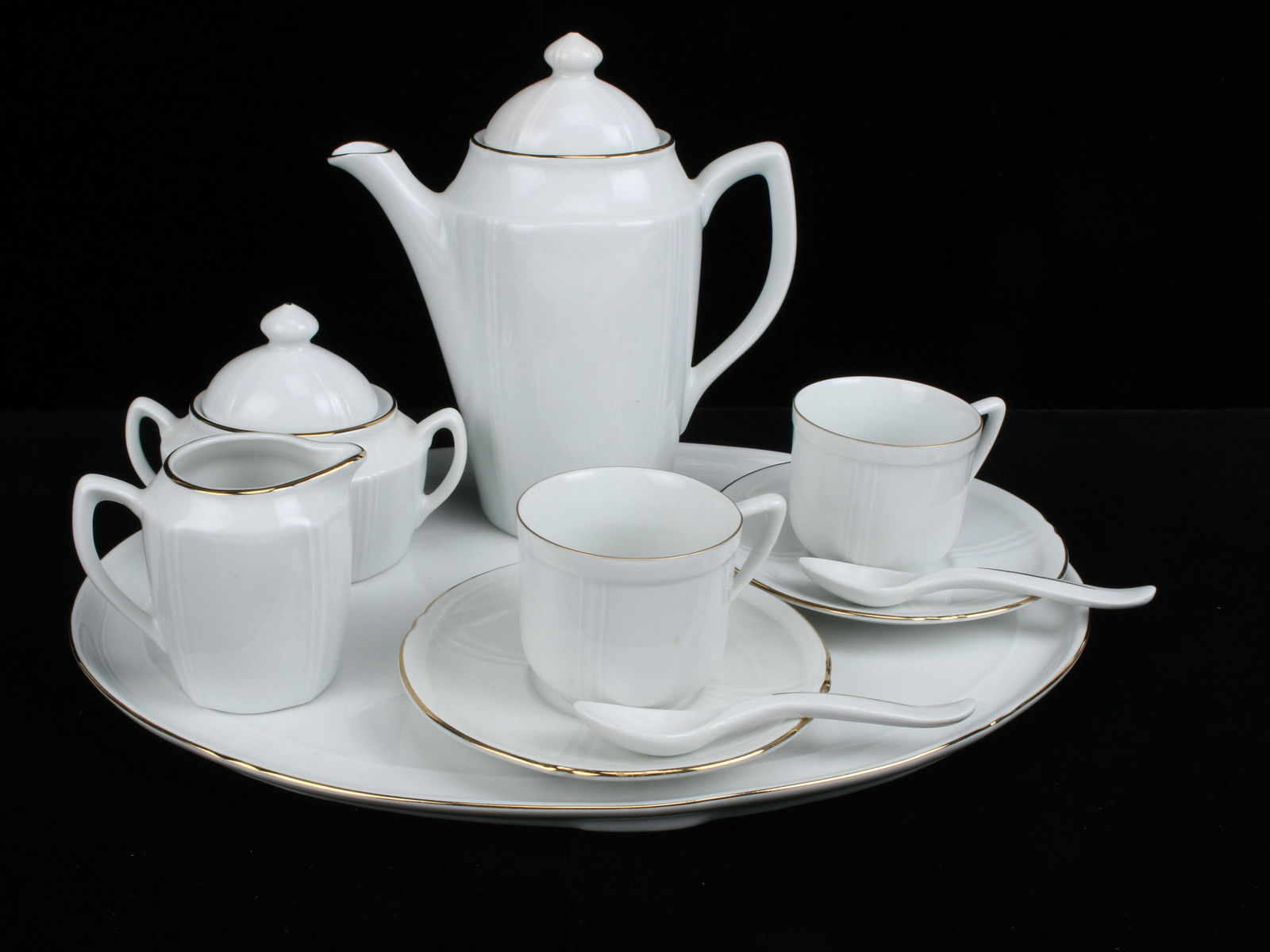 TIFFANY & CO. WHITE PORCELAIN COFFEE TEA SET (1 of 6)