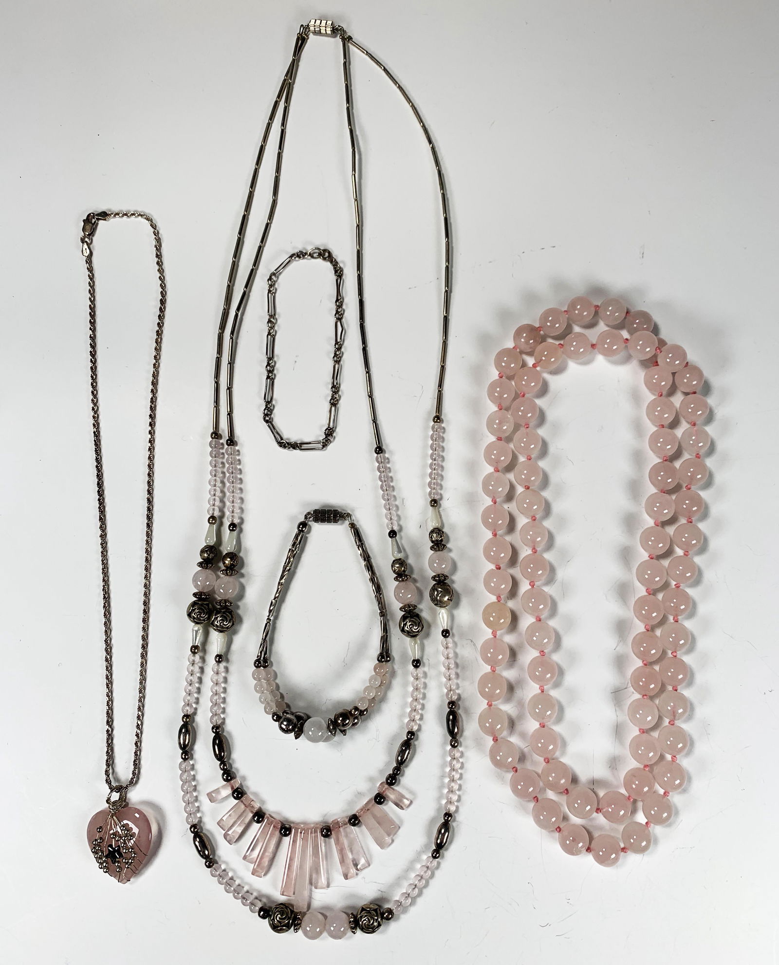 ROSE QUARTZ & STERLING JEWELRY LIQUID SILVER (1 of 5)