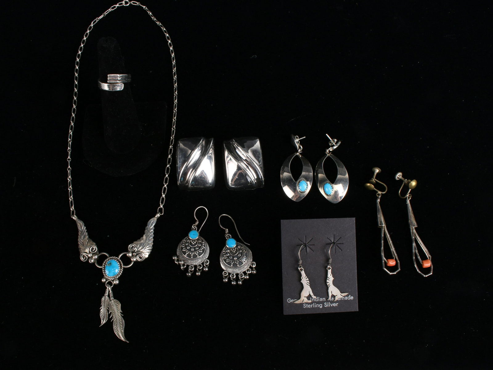 STERLING SILVER NATIVE AMERICAN & MEXICAN JEWELRY (1 of 4)