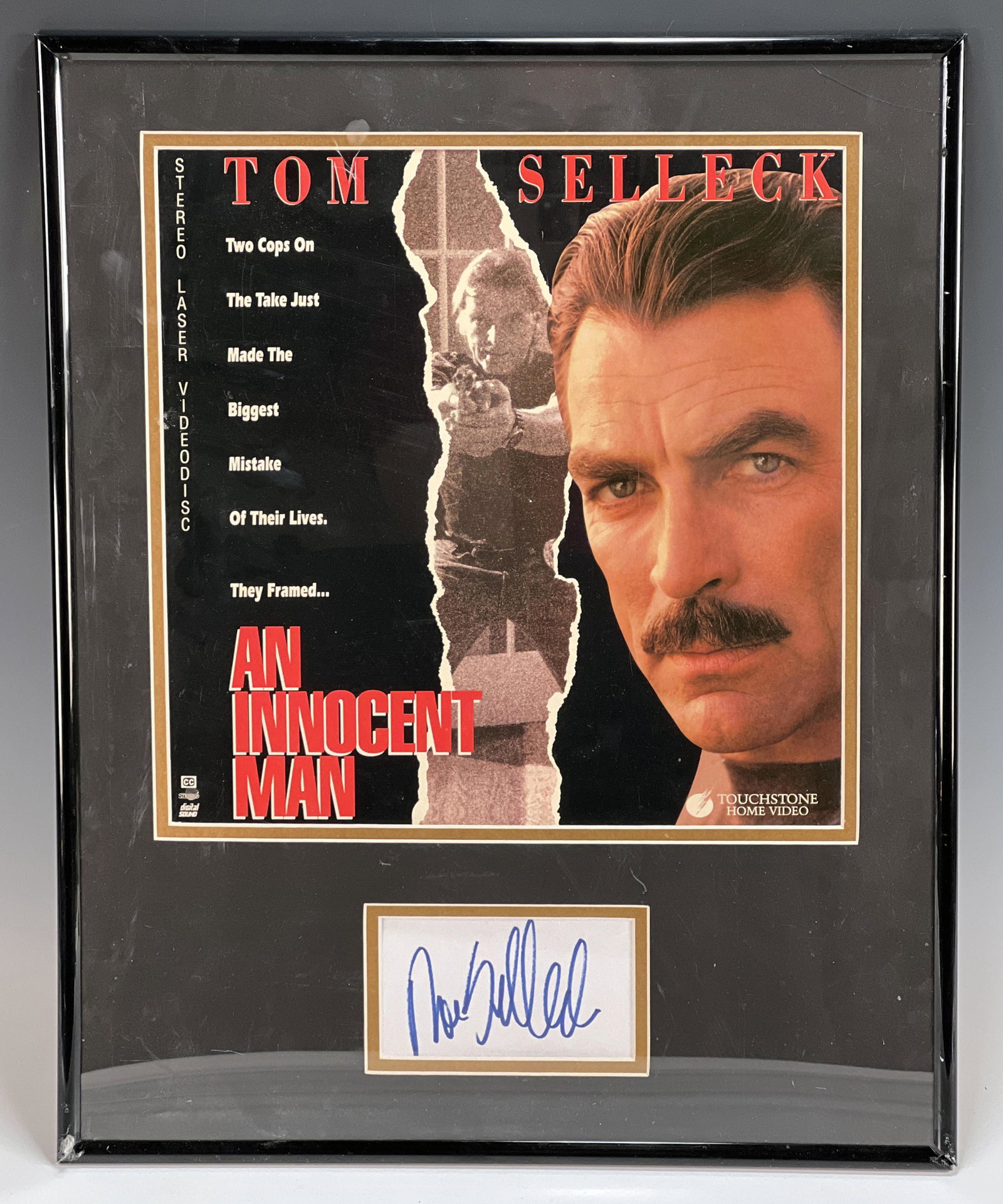 TOM SELLECK SIGNATURE WITH AN INNOCENT MAN POSTER: TOM SELLECK SIGNATURE WITH AN INNOCENT MAN POSTER<