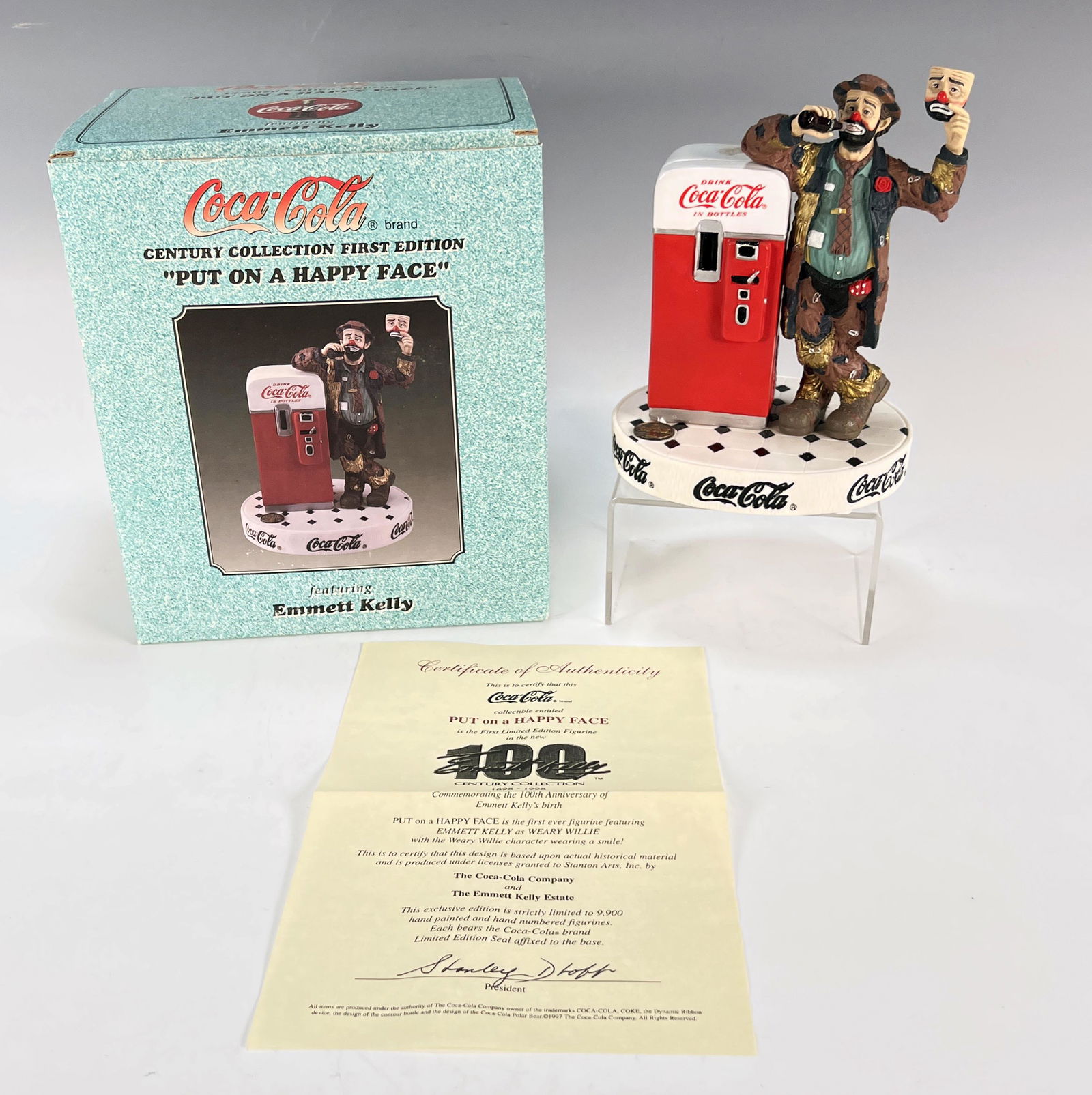 COCA COLA EMMETT KELLY PUT ON A HAPPY FACE IN BOX (1 of 4)