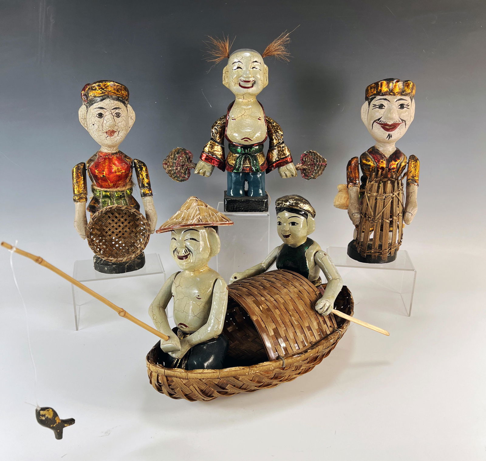 FOUR VIETNAMESE PUPPET DOLLS (1 of 3)