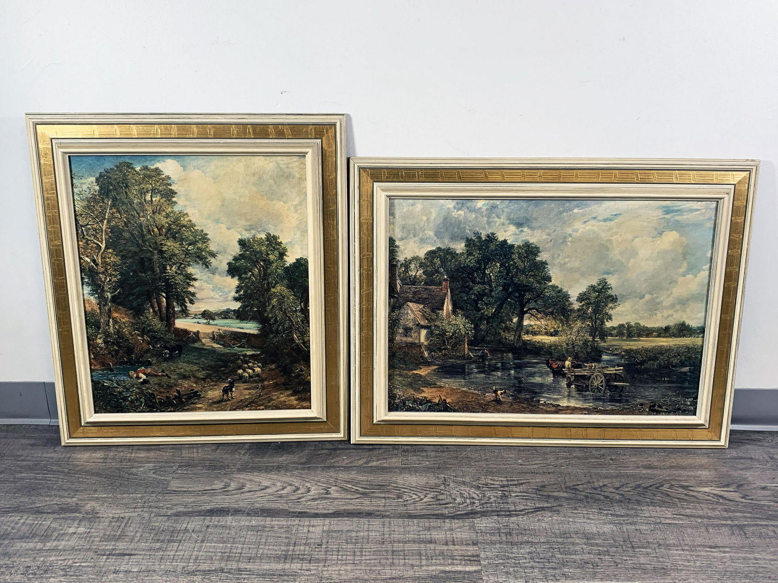 VINTAGE FRAMED JOHN CONSTABLE PRINTS OF RURAL LANDSCAPES: VINTAGE FRAMED JOHN CONSTABLE PRINTS OF RURAL LAND