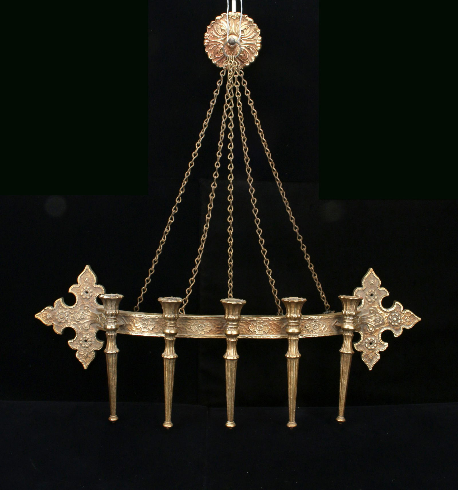 MID CENTURY GOTHIC STYLE GOLD SYROCO WALL SCONCE (1 of 7)