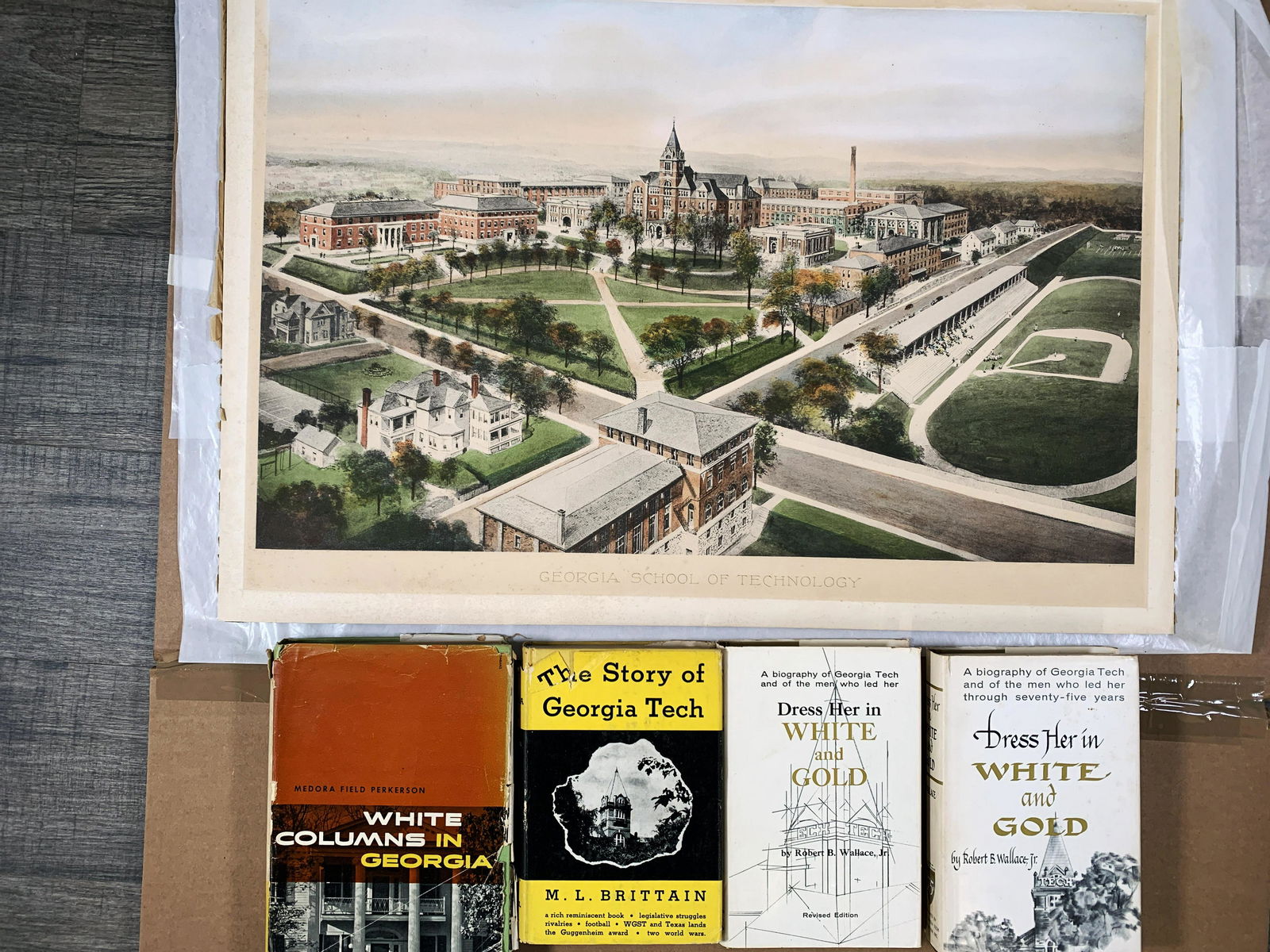 GEORGE TECH LOT LITHOGRAPH AND 4 BOOKS (1 of 7)