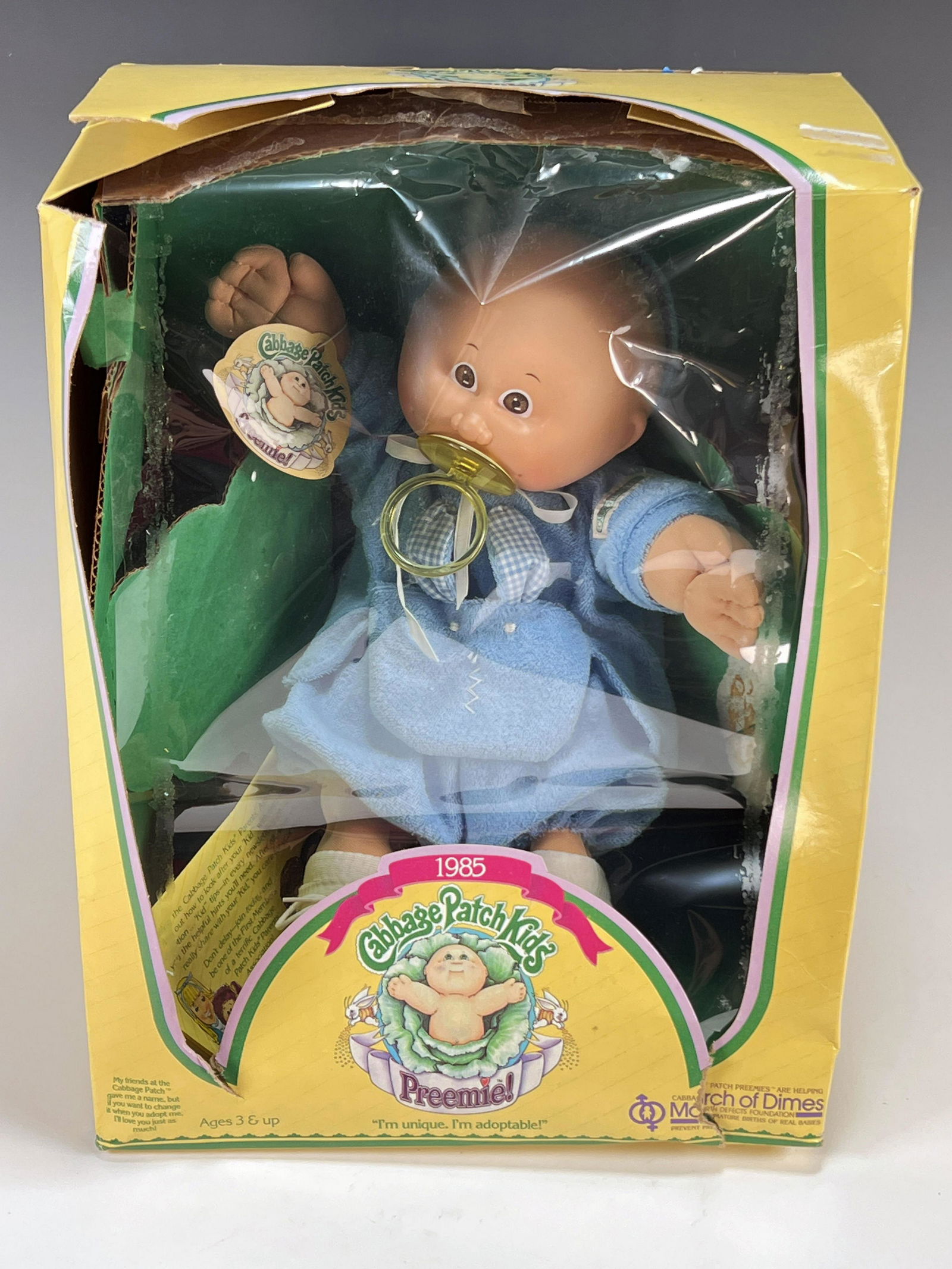 VINTAGE COLECO 1985 CABBAGE PATCH KIDS PREEMIE IN BOX: VINTAGE COLECO 1985 CABBAGE PATCH KIDS PREEMIE IN
