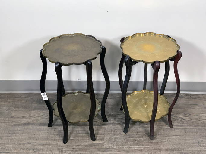 Folding Table Stands With Brass Trays