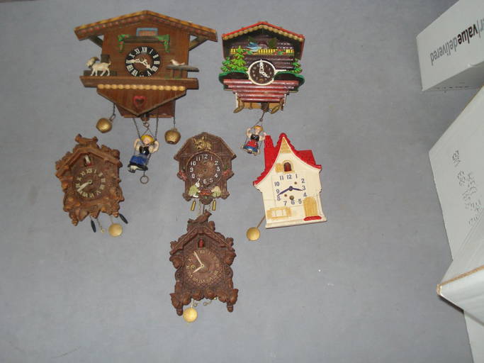 Lux Clocks And Two Cuckoo Clocks.
