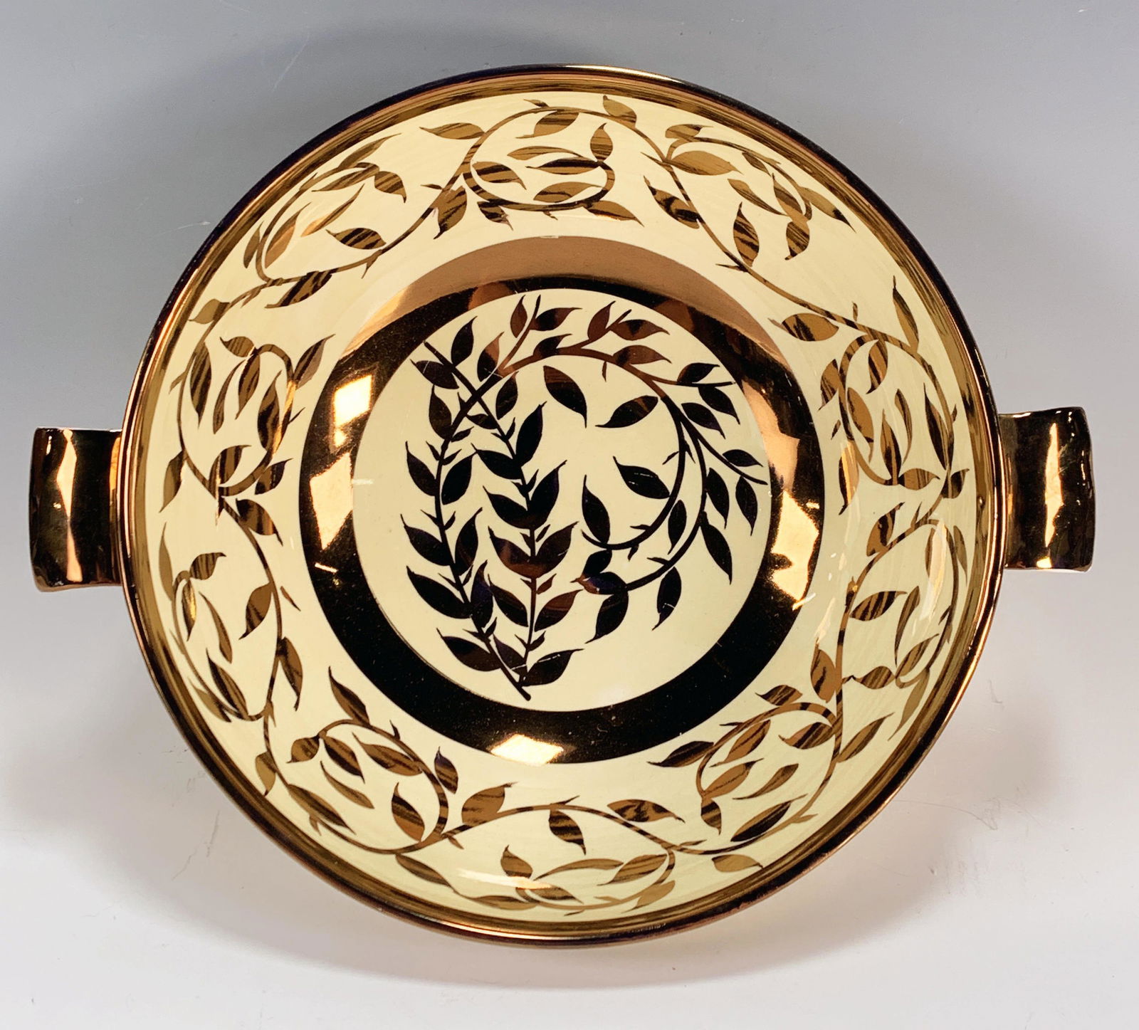 HAND PAINTED ENGLISH MYOTT & SONS LUSTRE WARE BOWL (1 of 3)