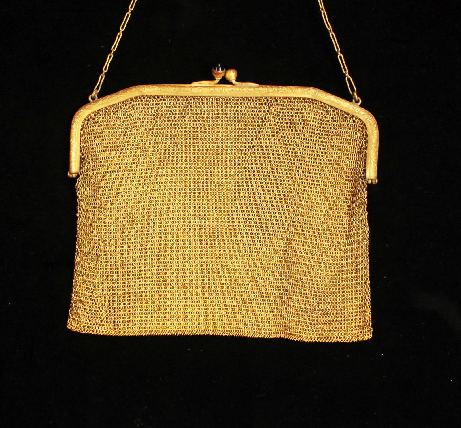 ANTIQUE GOLD MESH PURSE CIRCA 1920S (1 of 6)