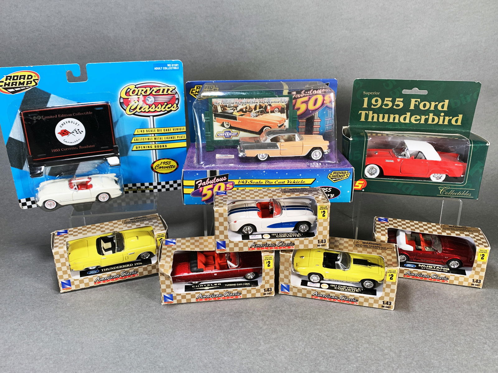 EIGHT DIE CAST CARS IN BOXES (1 of 2)
