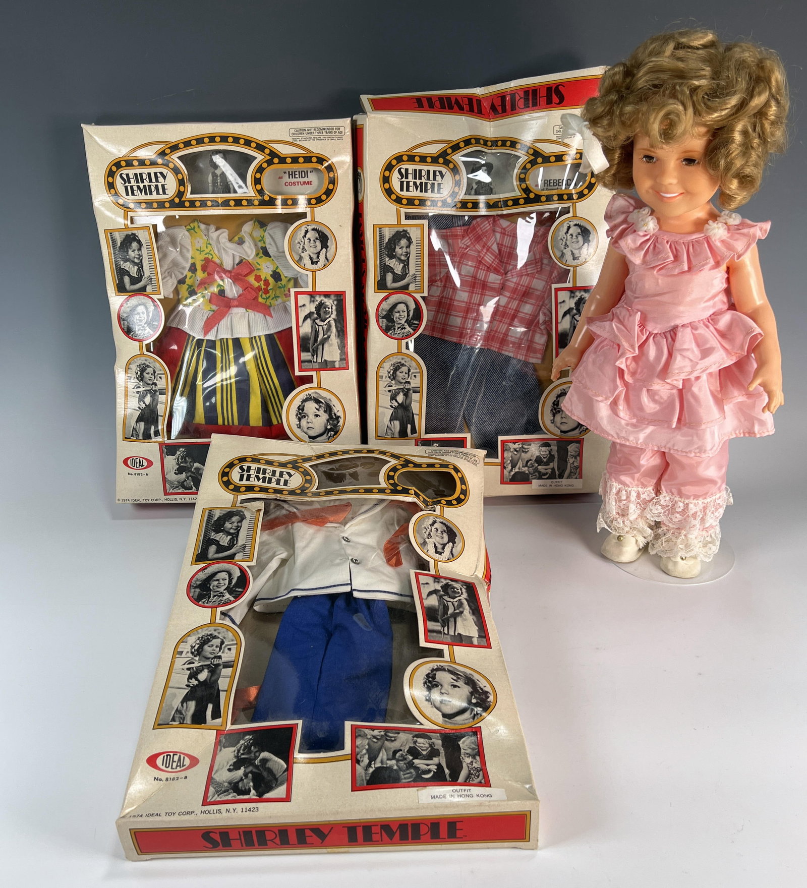 3 IDEAL SHIRLEY TEMPLE FAMOUS MOVIE COSTUMES IN BOX: 3 IDEAL SHIRLEY TEMPLE FAMOUS MOVIE COSTUMES IN BO