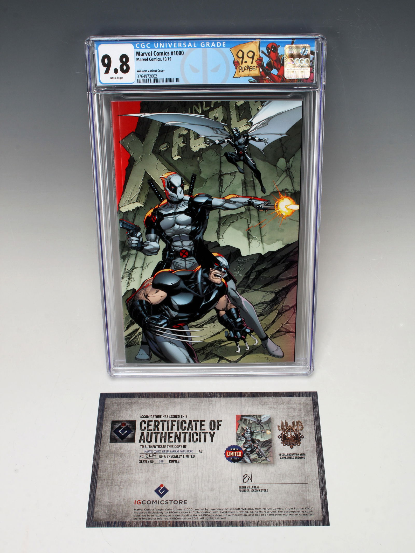 MARVEL COMICS #1000 CGC 9.8 WILLIAMS VIRGIN (1 of 4)