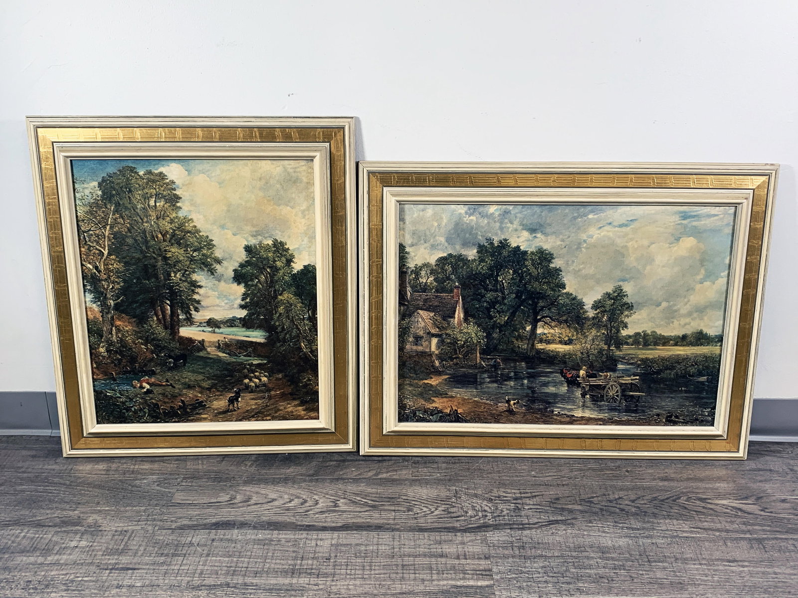 VINTAGE FRAMED JOHN CONSTABLE PRINTS OF RURAL LANDSCAPES: VINTAGE FRAMED JOHN CONSTABLE PRINTS OF RURAL LAND