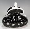 BLACK AND WHITE ART GLASS HANDBAG VASE