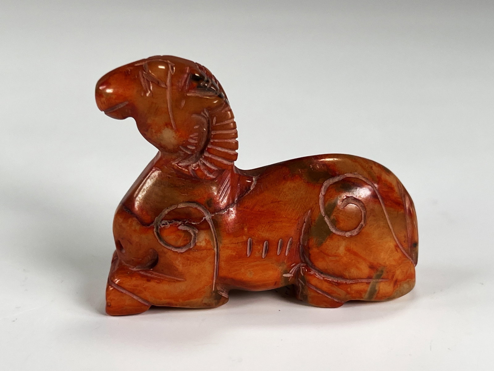 CHINESE CRAVED JADE RAM TOGGLE: CHINESE CRAVED JADE RAM TOGGLE