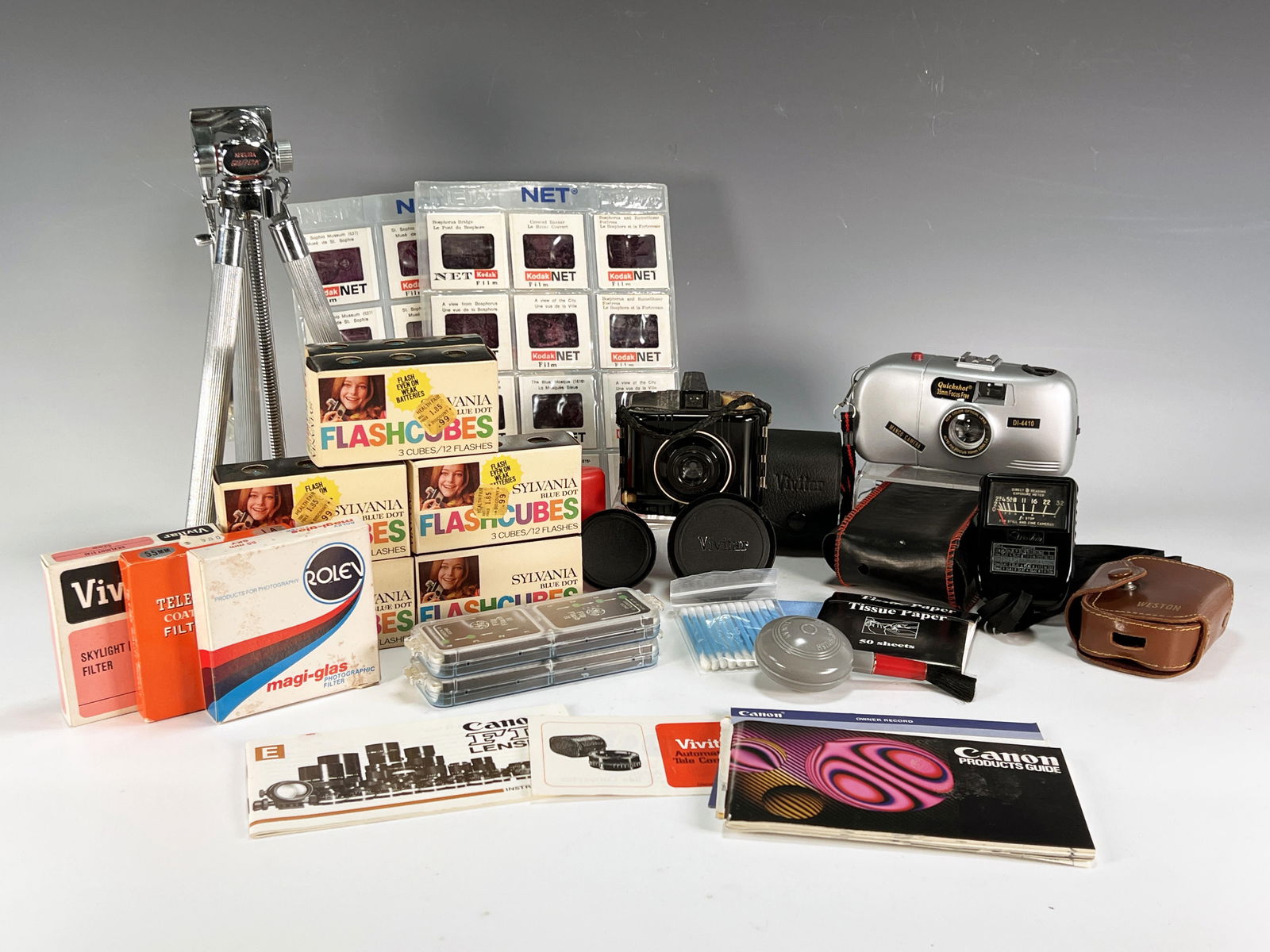 LOT OF CAMERA ACCESSORIES, FILTERS, FLASH BULBS, SLIDES OF ISTANBUL TURKEY (1 of 9)