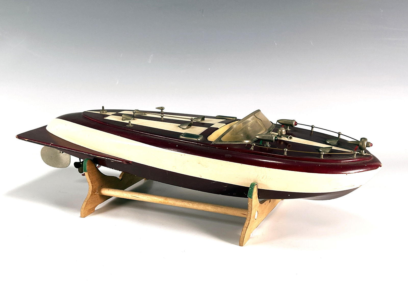 VINTAGE TMY WOODEN SPEED BOAT 1950S JAPAN (1 of 12)