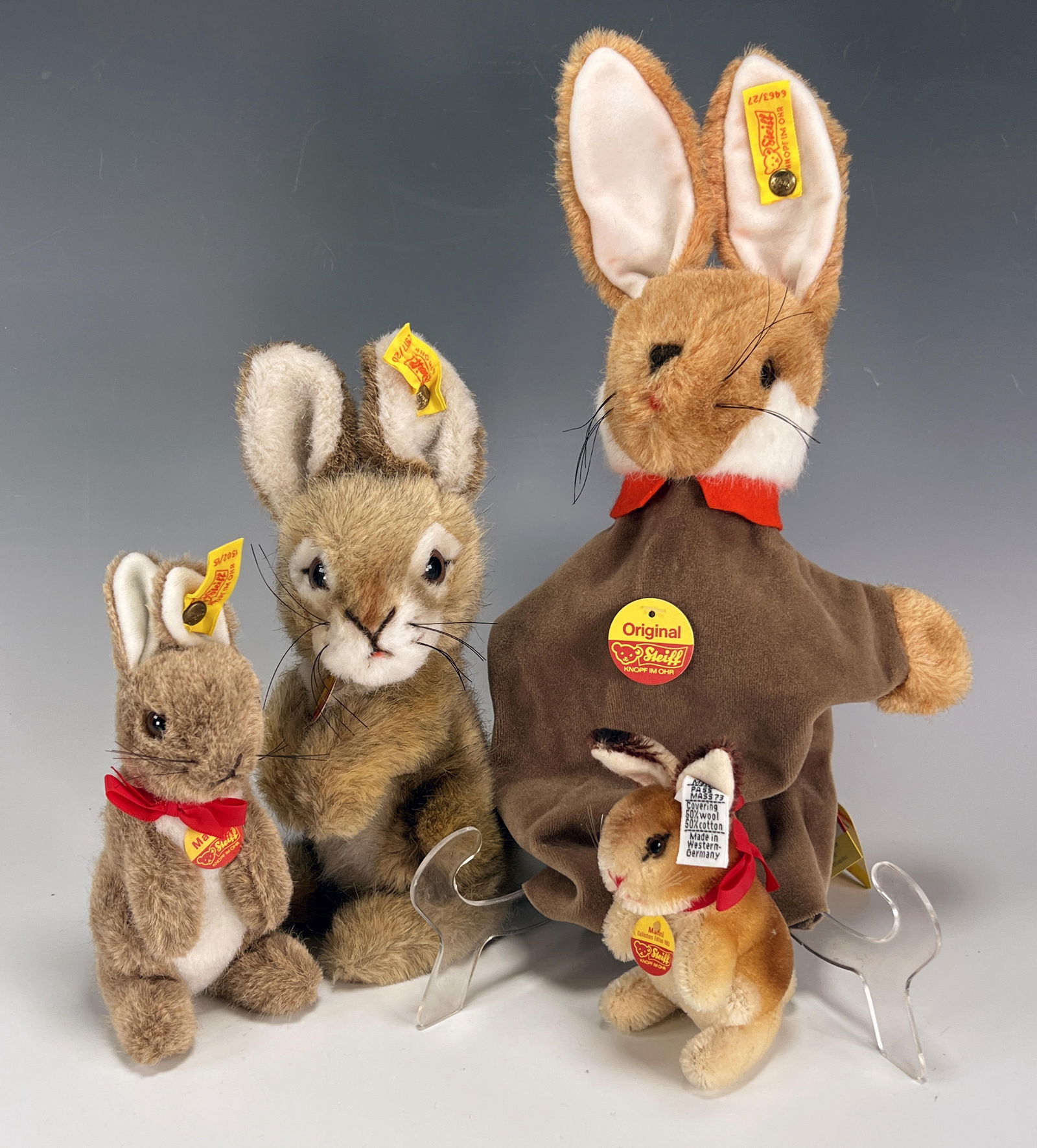 STEIFF RABBIT STUFFED ANIMALS & HAND PUPPET (1 of 4)